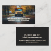 Gecertificeerd schoolbus bestuurder voertuig op de visitekaartje (Voorkant / Achterkant)