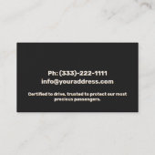 Gecertificeerd schoolbus bestuurder voertuig op de visitekaartje (Achterkant)