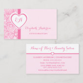 Gecertificeerd schoonheidsspecialiste Girly Pink H Visitekaartje (Voorkant / Achterkant)