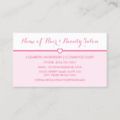 Gecertificeerd schoonheidsspecialiste Girly Pink H Visitekaartje (Achterkant)