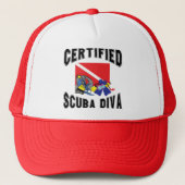 Gecertificeerd SCUBA Diva Trucker Pet (Voorkant)