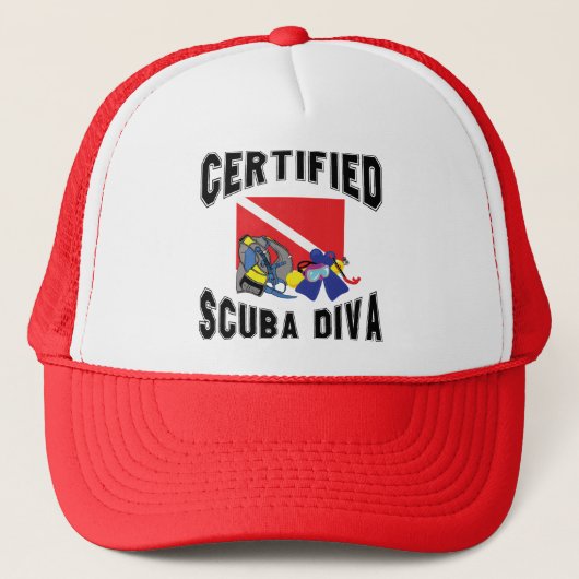 Gecertificeerd SCUBA Diva Trucker Pet (Voorkant)