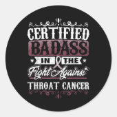 Gecertificeerd slecht tegen keelkanker bewustzijn ronde sticker (Voorkant)