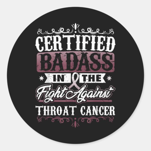 Gecertificeerd slecht tegen keelkanker bewustzijn ronde sticker (Voorkant)