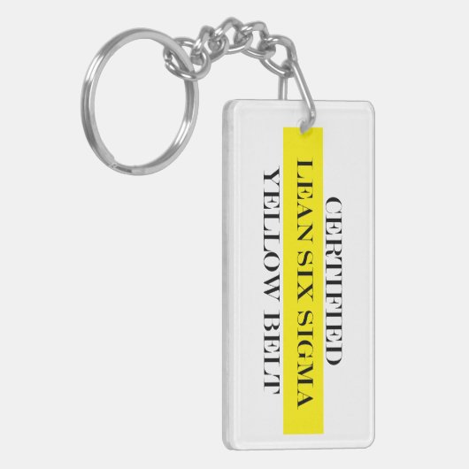 Gecertificeerd Sleutelhanger met zes sigma gele go (Voorkant Links)