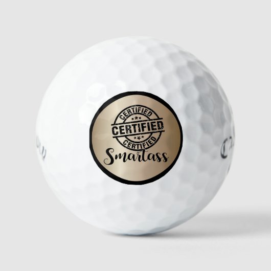 Gecertificeerd Smartass Goud Golfballen (Voorkant)