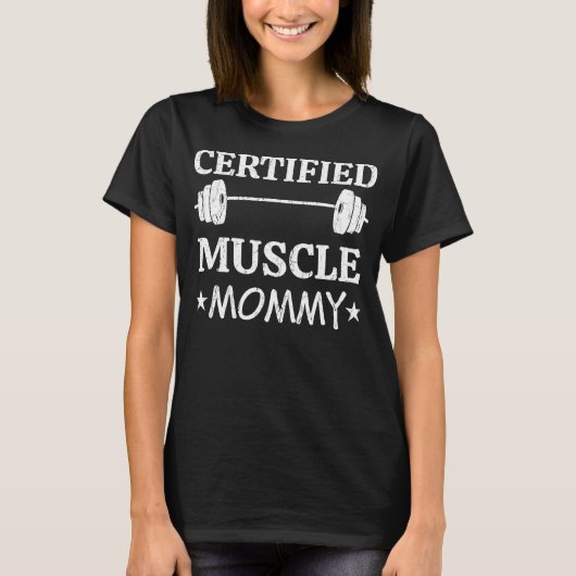 Gecertificeerd Spiermoeder Funny Gym T-shirt (Voorkant)