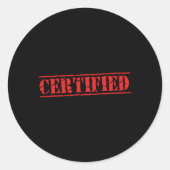 Gecertificeerd stempel ronde sticker (Voorkant)