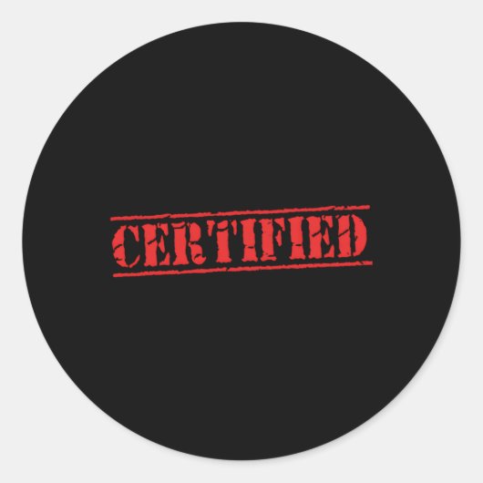 Gecertificeerd stempel ronde sticker (Voorkant)