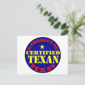 GECERTIFICEERD TEXAANS BRIEFKAART (Staand voorkant)