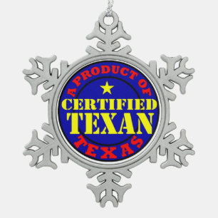 GECERTIFICEERD TEXAANS TIN SNEEUWVLOK ORNAMENT