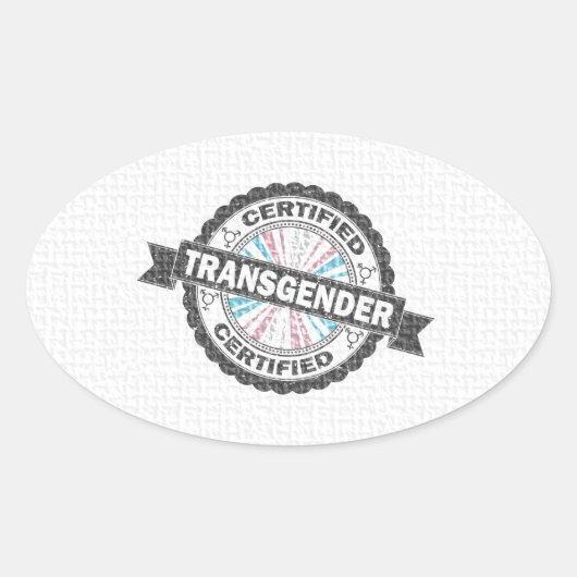 Gecertificeerd Transgender Pride-zegel van goedkeu Ovale Sticker (Voorkant)