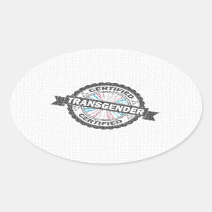 Gecertificeerd Transgender Pride-zegel van goedkeu Ovale Sticker