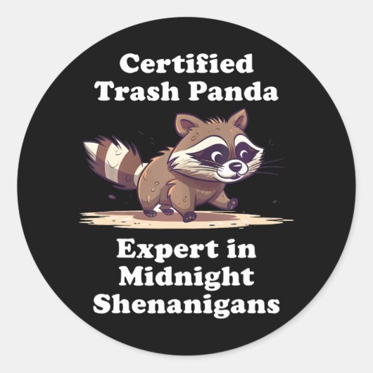 Gecertificeerd Trash Panda Grappig Schattige Kawai Ronde Sticker (Voorkant)