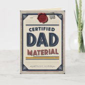 Gecertificeerd Vader Materiaal Vintage Vaderdag Kaart (Voorkant)