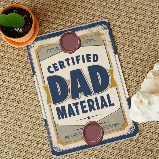 Gecertificeerd Vader Materiaal Vintage Vaderdag Kaart