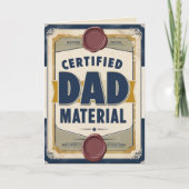 Gecertificeerd Vader Materiaal Vintage Vaderdag Kaart (Voorkant)