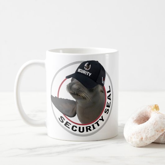 Gecertificeerd Veiligheidszegel | Zegel met Stalen Koffiemok (Met donut)