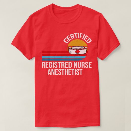gecertificeerd verpleegkundige anesthetist retro v t-shirt (Design voorkant)