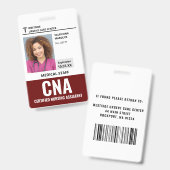 Gecertificeerd Verpleegkundige Assistent CNA ID Pa Badge (Voor- en achterkant)