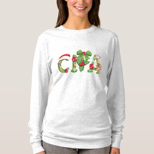 Gecertificeerd Verpleegkundige Assistent Kerst T-s T-shirt (Voorkant)