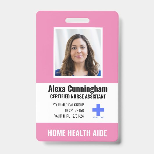 Gecertificeerd Verpleegster Foto ID Badge (Voorzijde)