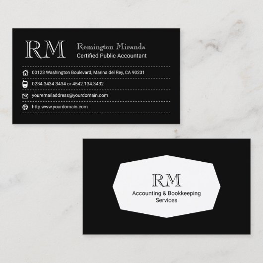 Gecertificeerd Visitekaartje van openbare accounta (Voorkant / Achterkant)