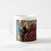 Gecertificeerd Zijdelingse Blik Specialist Grappig Koffiemok (Voorkant links)