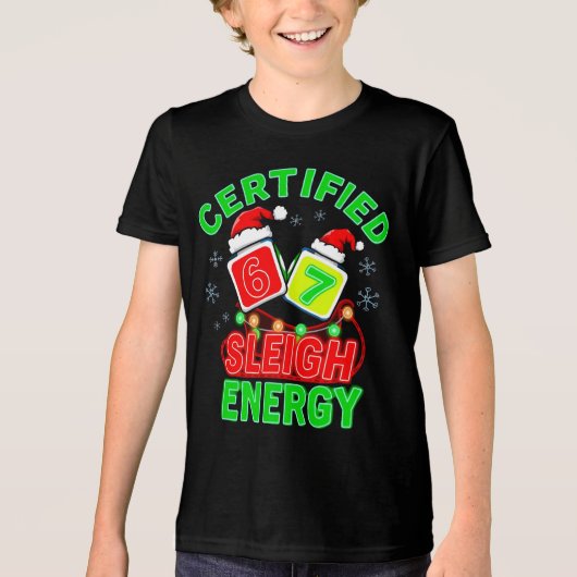 Gecertificeerde 6‑7 slee-energie gen alpha meme Tri-Blend shirt (Voorkant)