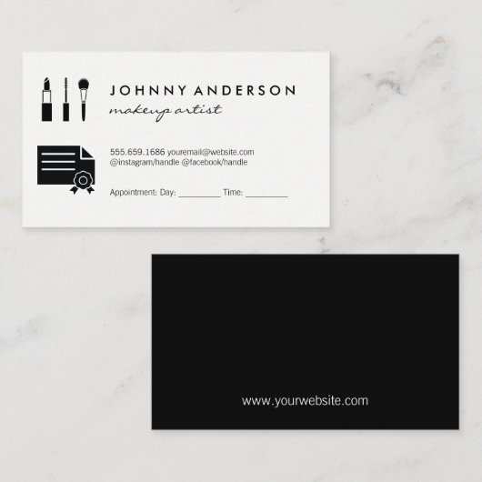 Gecertificeerde afspraak maken met tools afsprakenkaartje (Voorkant / Achterkant)