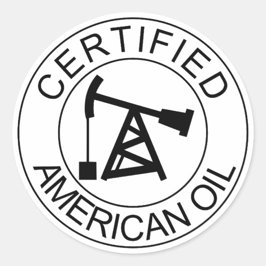 Gecertificeerde Amerikaanse Olie Boren Hard Pet St Ronde Sticker (Voorkant)