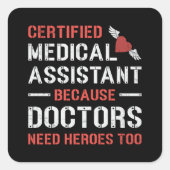 Gecertificeerde arts verpleegkundige vierkante sticker (Voorkant)