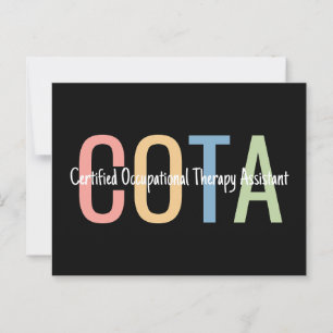 Gecertificeerde assistent voor ergotherapie OTA Briefkaart