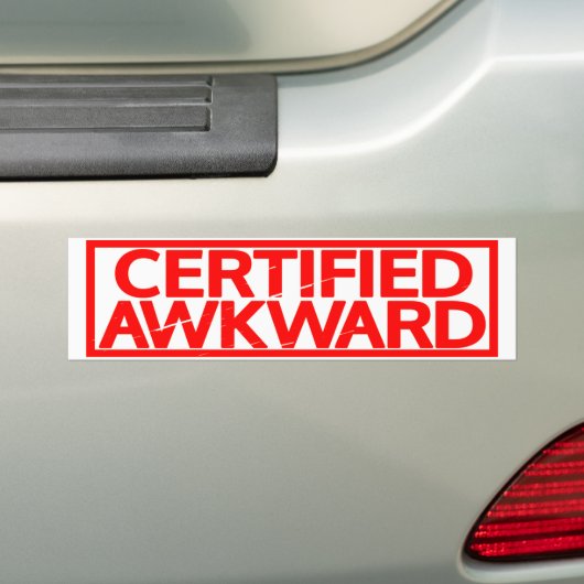 Gecertificeerde Awkward Stamp Bumpersticker (Op auto)