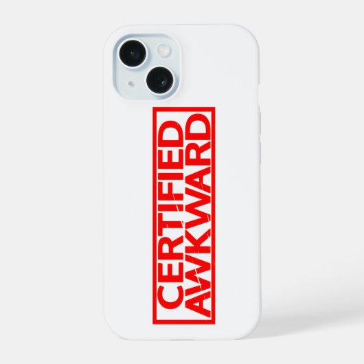 Gecertificeerde Awkward Stamp iPhone 15 Case (Achterkant)