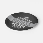 Gecertificeerde Badass Welder Graduation Party Zwa Papieren Bordje (Gekanteld)