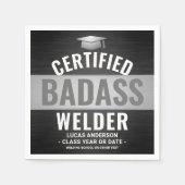 Gecertificeerde Badass Welder Graduation Party Zwa Servet (Voorkant)