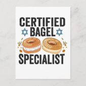 Gecertificeerde Bagel Specialist Grappige Joodse C Briefkaart (Voorkant)