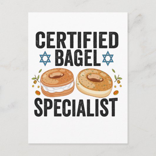 Gecertificeerde Bagel Specialist Grappige Joodse C Briefkaart (Voorkant)