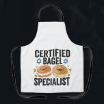 Gecertificeerde Bagel Specialist Grappige Joodse C Schort<br><div class="desc">Chanoeka,  Pascha,  Jiddisch,  Chanoeka,  Joods,  Menora,  Jood,  Gift,  Verjaardag,  Bagel</div>