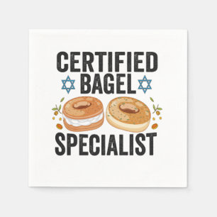 Gecertificeerde Bagel Specialist Grappige Joodse C Servet