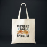 Gecertificeerde Bagel Specialist Grappige Joodse C Tote Bag<br><div class="desc">Chanoeka,  Pascha,  Jiddisch,  Chanoeka,  Joods,  Menora,  Jood,  Gift,  Verjaardag,  Bagel</div>
