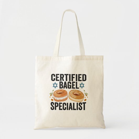 Gecertificeerde Bagel Specialist Grappige Joodse C Tote Bag (Voorkant)