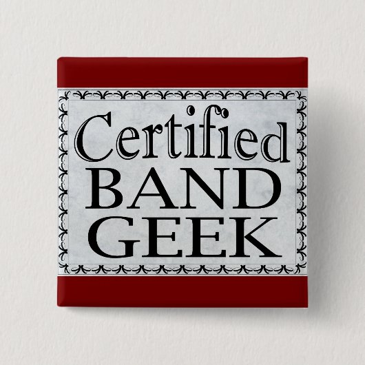 Gecertificeerde band Geek Vierkante Button 5,1 Cm (Voorkant)