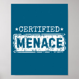 Gecertificeerde bedreiging Funny humor grap sarcas Poster