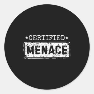 Gecertificeerde bedreiging Funny humor grap sarcas Ronde Sticker
