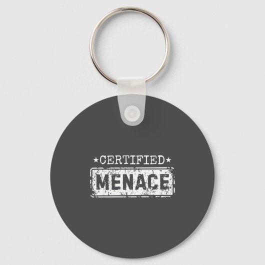 Gecertificeerde bedreiging Grappige humor grap Sar Sleutelhanger (Voorkant)