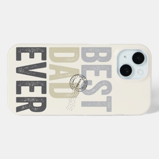 Gecertificeerde beste pap ooit Vaderdag Typografie Case-Mate iPhone Case (Achterkant (horizontaal))
