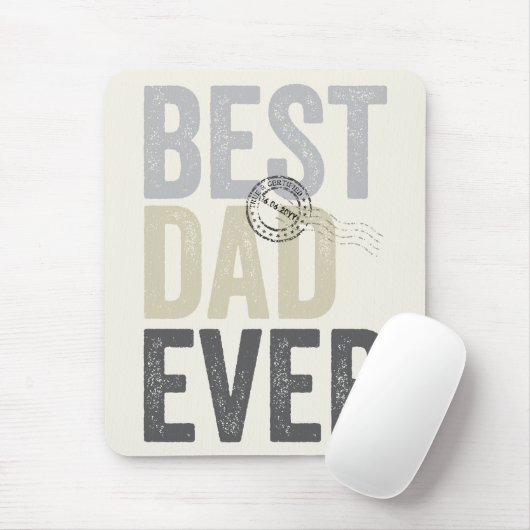 Gecertificeerde beste pap ooit Vaderdag Typografie Muismat (Met muis)