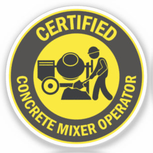 Gecertificeerde betonmixeroperator sticker